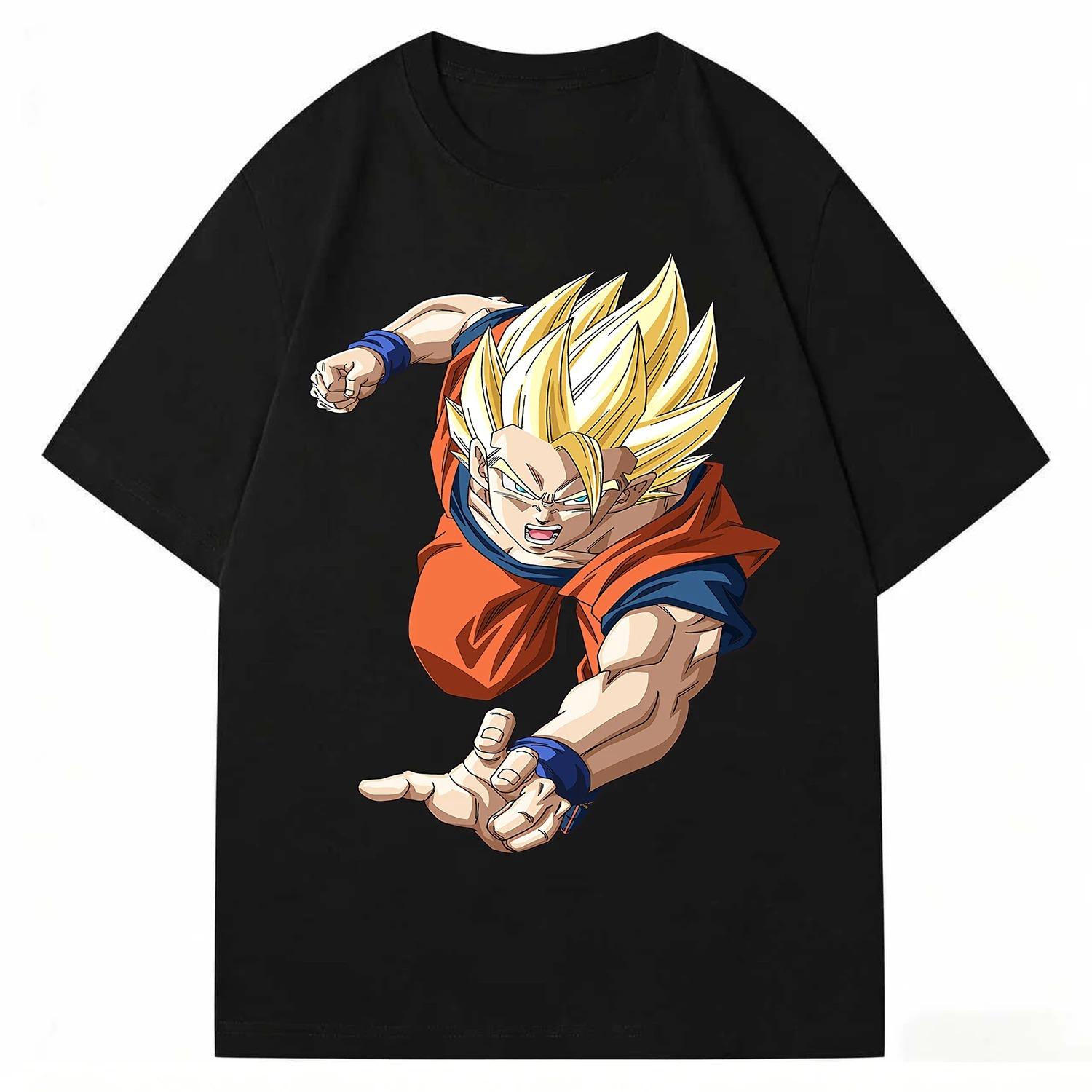 

Dragon Ball Z Goku Super Saiyan 3 with Shenron Dragon Fist Anime Oversized Women And Men Fashion Comfortable T-Shirt 4XL