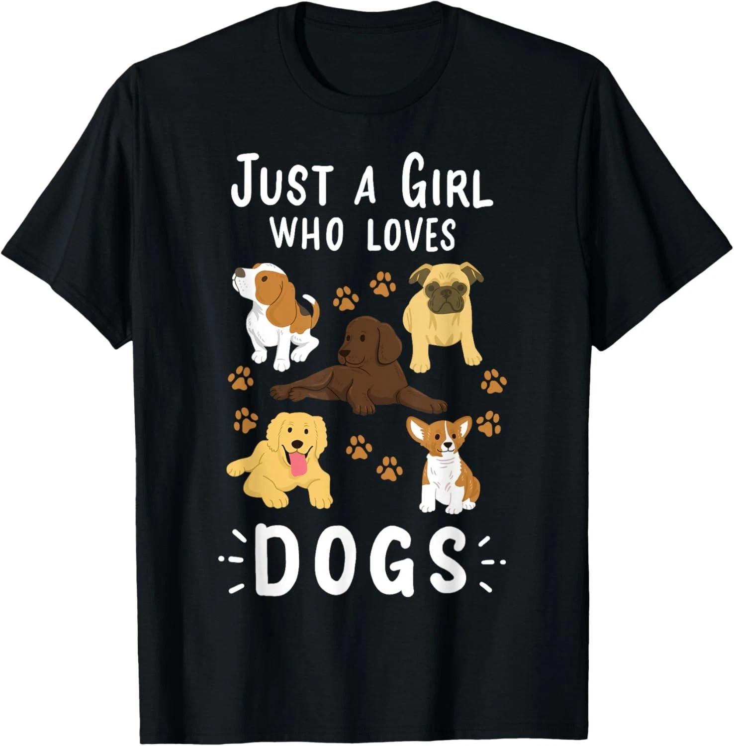 Just a Girl Who Loves Dogs Dog Lover Gift Unisex T-Shirt 4XL
