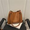 Women S Vintage Solid Color Single Shoulder Large Capacity Tote Bag
