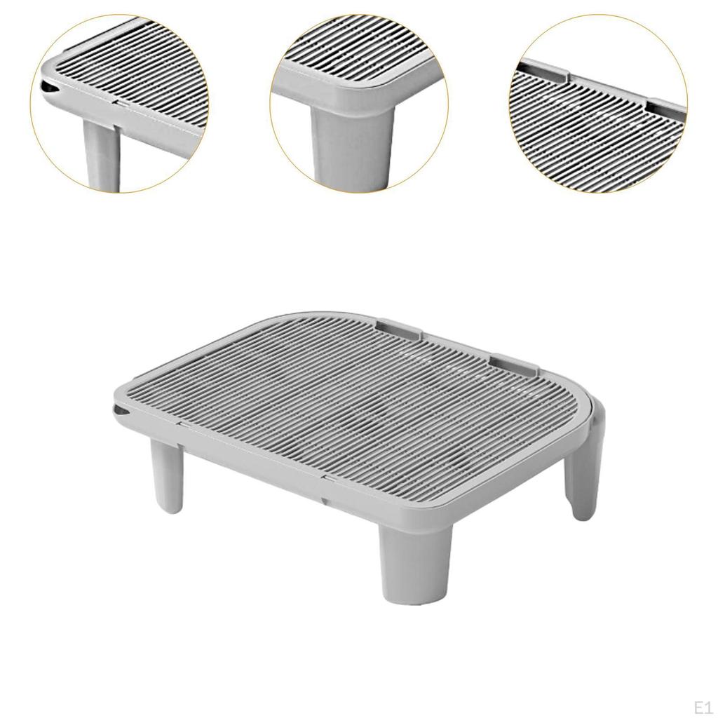 Katzenstreumatte für Haustiere, zum Einfangen von Katzenstreu im Badezimmer oder in der Toilette, grau