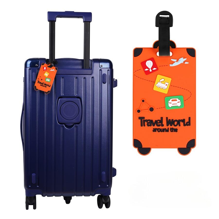 

Мягкая ПВХ бирка для багажа, бирка с именем для регистрации багажа, предотвращающая потерю, этикетка, подвесная бирка, идентификатор для логистики, посадочный талон orange