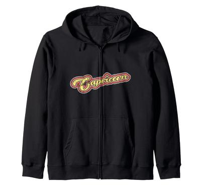 Retro Capricorn Zodiac Goat December January Birthday Constellation Zip Parka