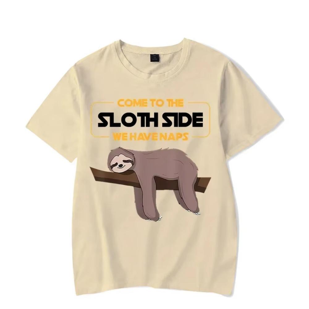 Lazy Sloth Men's T-shirts Come To The Sloth Side We Have Naps Print Top Y2k Streetwear Men Tshirt Fashion Harajuku Sloth T Shirt