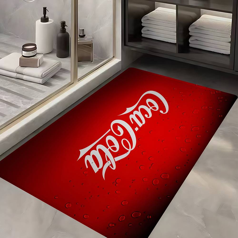C-Cocas C-cola Vintage Logo Door Mat Washable Non-Slip Living Room Sofa Chairs Area Mat Kitchen Doormat Area Rug