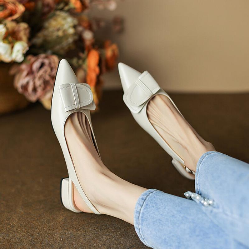 

New women s rear empty sandals casual light mouth solid color comfortable rubber soft sole pointed summer buckle bag head sandals 39