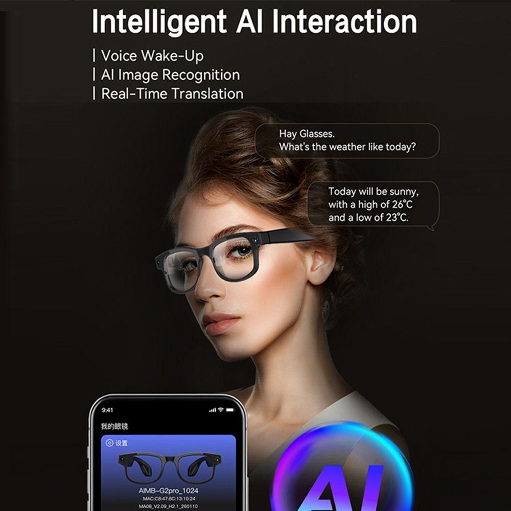 2-in-1 Intelligente KI-Brille Echtzeitübersetzung Intelligente Brille Sprachassistent