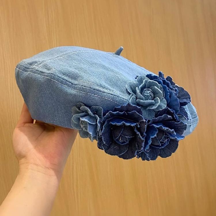 Novelty Stylish Cabbie Hat for Men Women Hat Denims Vintage Cabbie Caps Unisex Headwear Autumn Winter Hat for Daily Wear