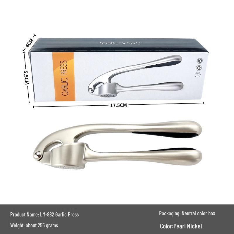 Multifunctional Zinc Alloy Garlic Press & Mortar for Home Use