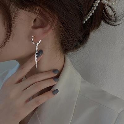 Verhindern Sie Allergie 925 Sterling Silve Stud Ohrringe Mode einfache Perlen Quaste Kette Party Schmuck Geburtstagsgeschenk Eh223