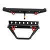 RC Crawler Bumper Black Front and Rear Bumper with Winch Mount Shackles LED Lights for Axial SCX10