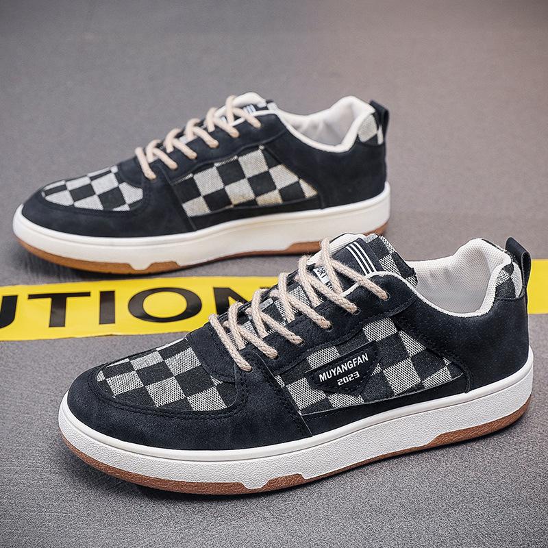 

Новые летние кроссовки Douchuan, дышащая мужская обувь, модные и универсальные заклепки в клетку в тон