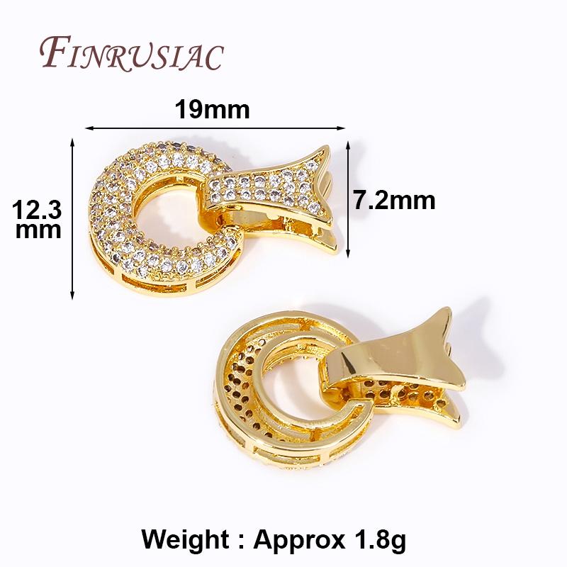 

18K Gold Plated Inlay Zircon Round Connector For Pearl Bracelet/Necklace Making Supplies Fashion Jewelry Clasps DIY Accessories 1 Piece
