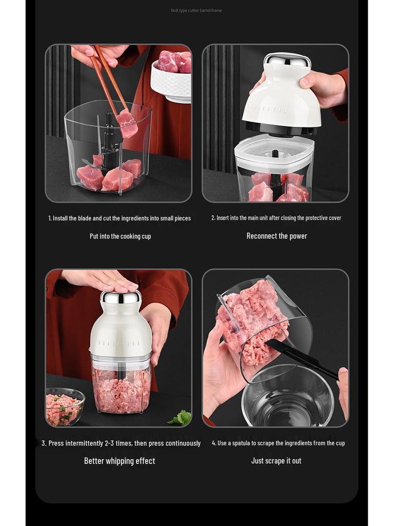 Portable Stainless Steel Multi-Functional Meat Grinder & Juicer Mini Food Processor
