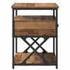 Nightstand with Drawers Reclaimed Wood Look 40 X 42 X 55 Cm Engineered Wood