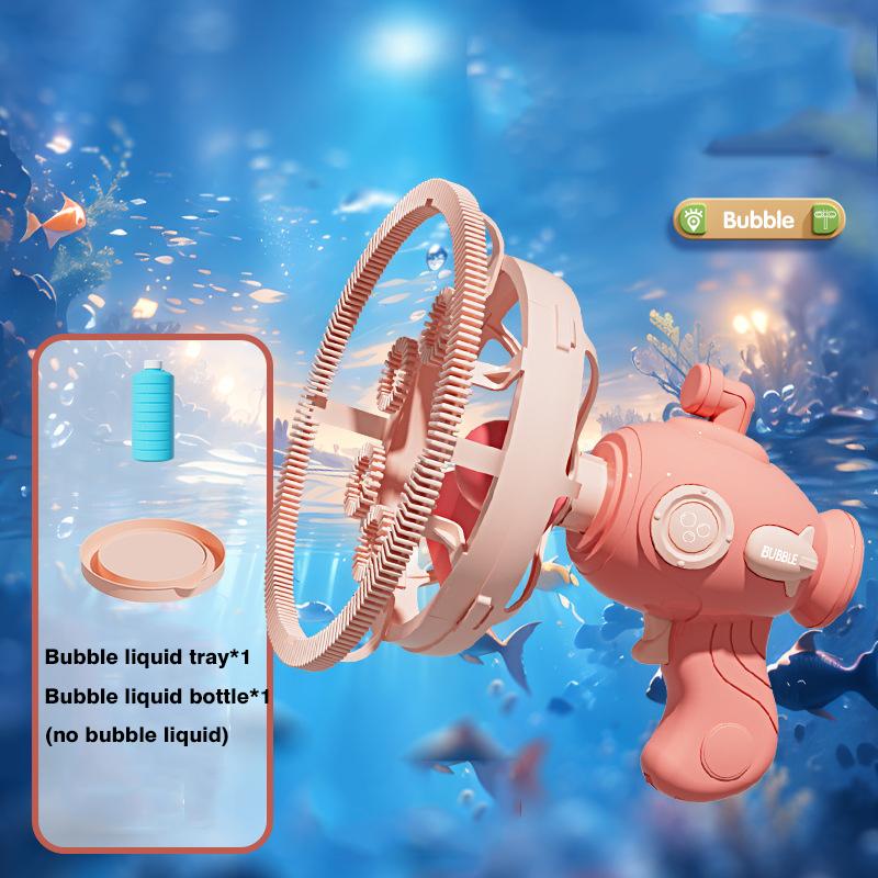 Bubbles Machine Electric Bubble Gun Double Layer Bubble Kids Toy Automatic Soap Blower Outdoor Party Games Children Toys Gifts