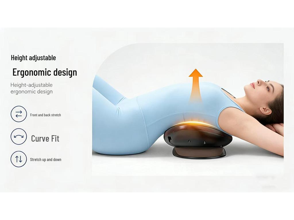 Lumbar Support Heated Waist Massager Pillow with Multi-Function Massage and Charging Capability