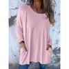 IHUASU Women's Fashion Casual Long Sleeve Autumn Winter O-Neck Blouses & Shirts Elegant