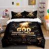"God Brings Peace Not Confusion Set" Bedding Set (1 Duvet Cover, 2 Pillowcases, Duvet Not Included)