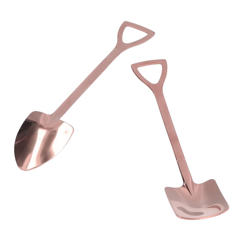 2Pcs Shovel Spoons Stainless Steel Sturdy Durable Anticorrosion Glossy Ergonomic Design Widely Used