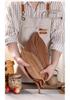 Leaf-Shaped Japanese Walnut Wood Snack Tray - Irregular Solid Wood Fruit Bowl with Vein Design