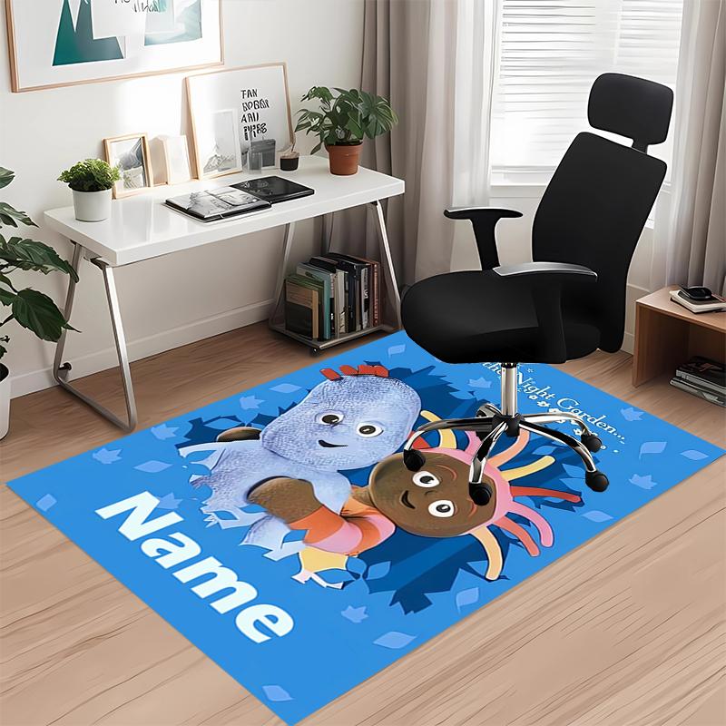 Tappeto Stampato In the Night Garden con Nome Personalizzato, per Sedia da Ufficio Soggiorno Camera da Letto Cucina Decorazioni Regali.