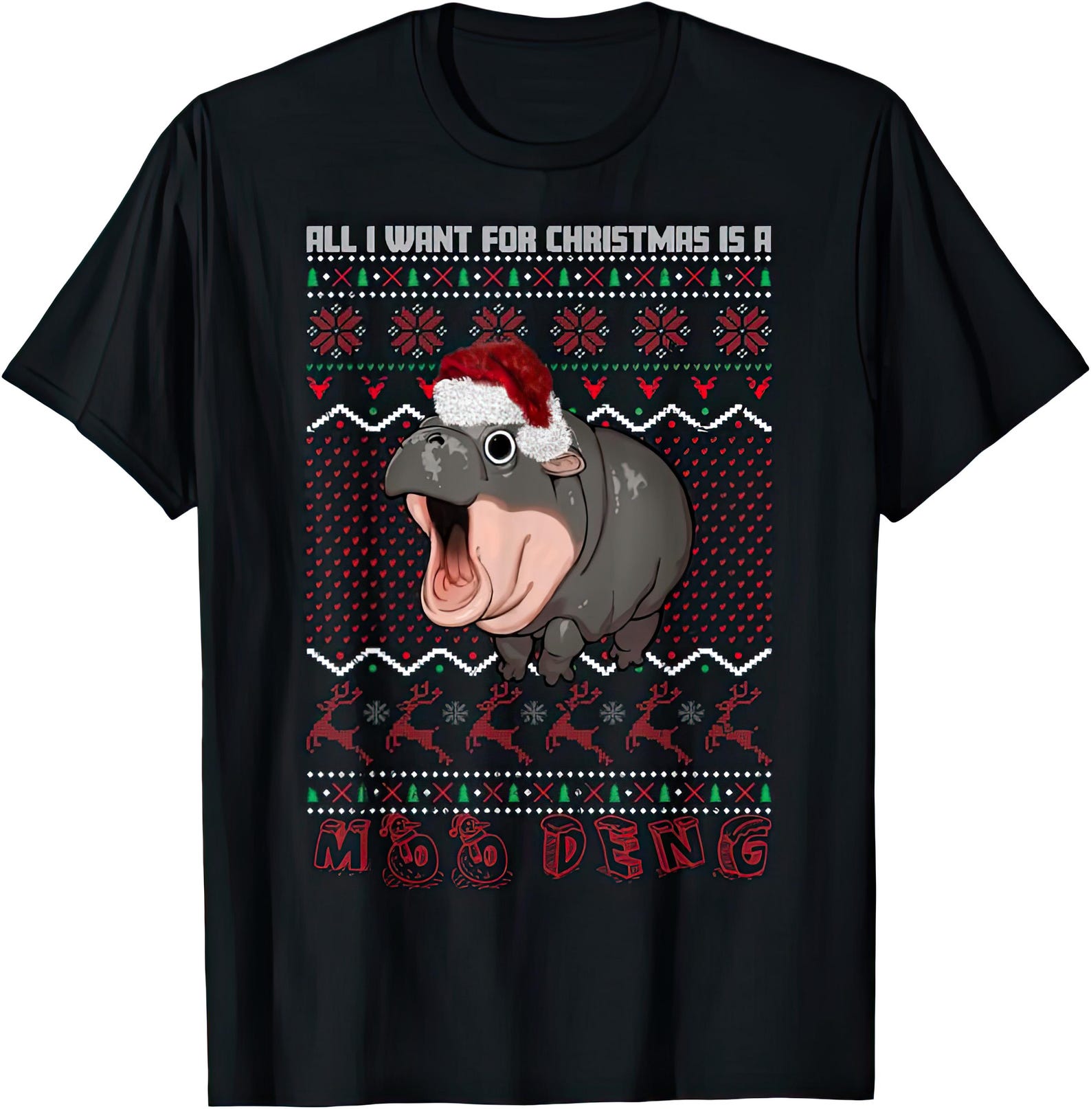 All I Want For Christmas Is A Moo Deng T shirt M