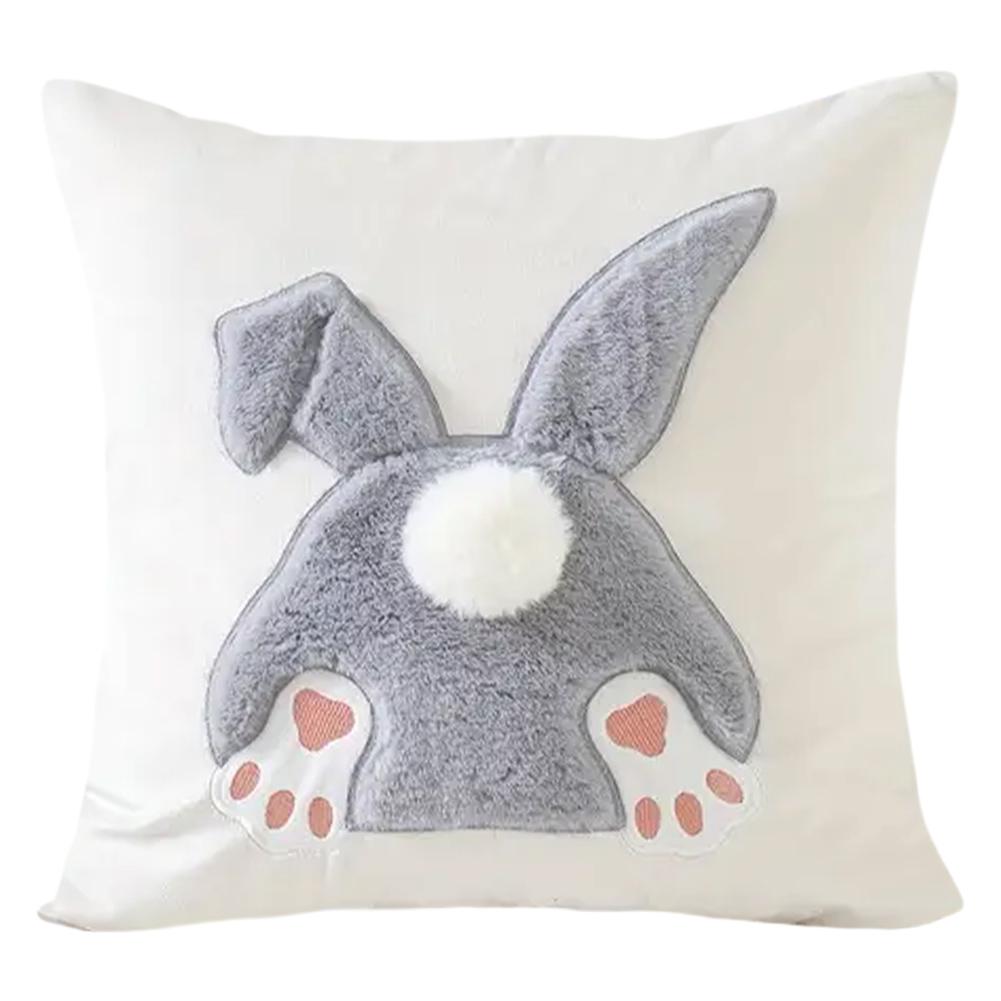 

Easter Rabbits Throw Pillow Cover 45x45cm Rabbit Pattern Decorative Throw Pillowcase Plush Rabbit Pillowcase for Sofa Couch