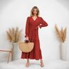 Women's Solid Color Big Swing Casual Long Dress for Autumn/Winter 2023
