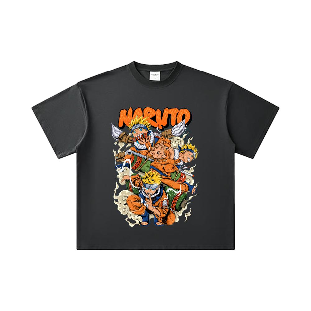 260 GSM Double Yarn 32 Count 100% Cotton Naruto V18 Print Unisex Heavy Cotton T Shirt