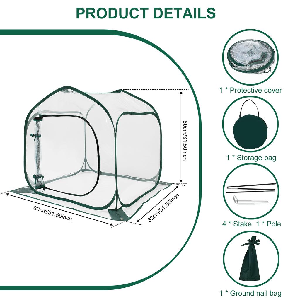 Greenhouse for Indoor Outdoor Transparent Foldable Plant Greenhouse Large Space Heat Preservation Waterproof Flowers Greenhouse