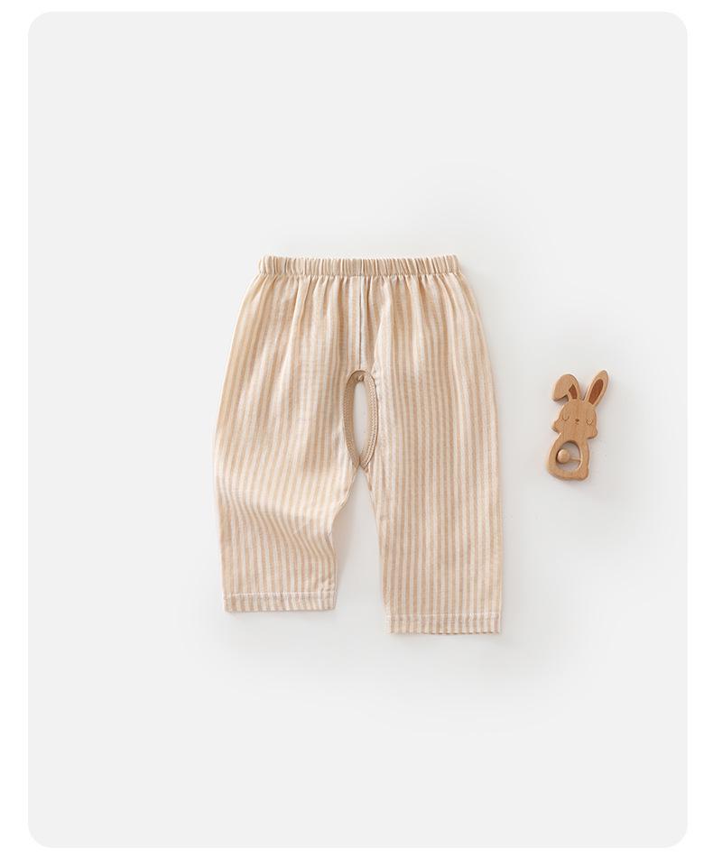 Baby Summer Cotton Crotch-Opening Lightweight Breathable Pants for Boys & Girls