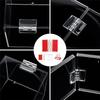 A03F-Plastic DIY For Box Door Buckle Set, 15Pcs Acrylic Hinges Kit Self-Adhesive Latch Buckles No Punch Needed Piano Hinge