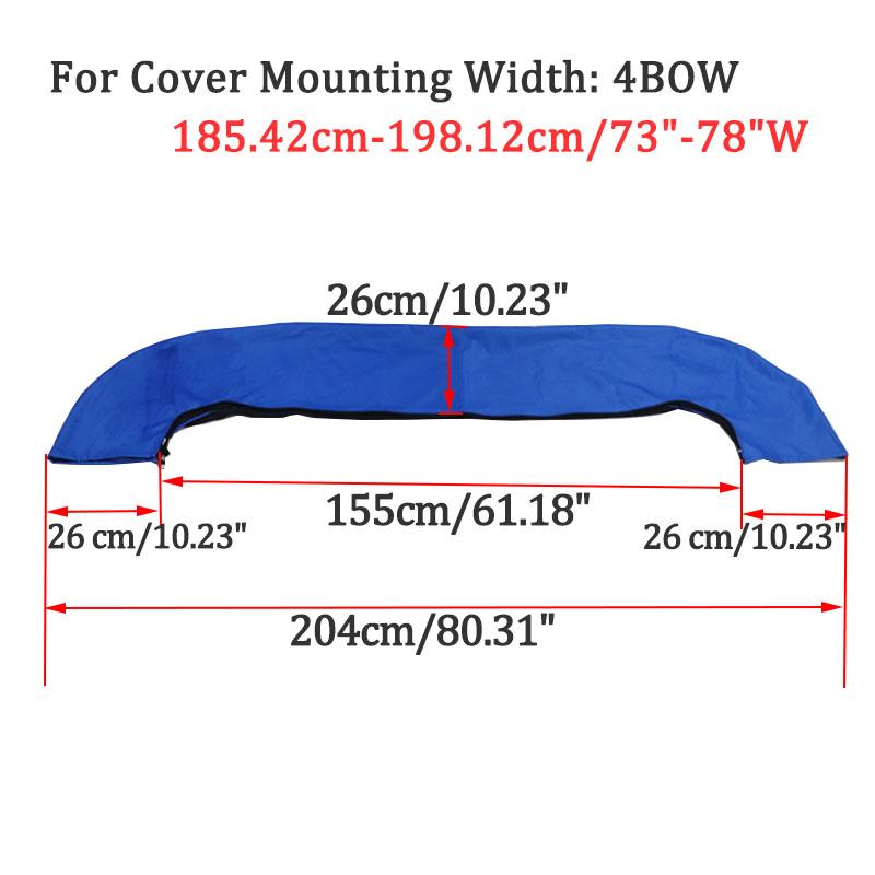 600D 3/4 BOW Bimini Top Boot Cover No Frame Yacht mit Reißverschluss Winter Schnee Sonnenschirm Staubdicht Wasserdicht Cover Marine Zubehör