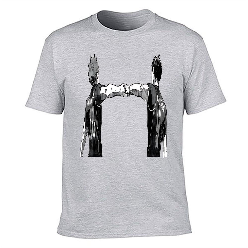 Unisexs Cotton Tshirt Haikyuu Hinata Shoyo Kageyama Tobio Fist Bump Print Anime Graphic Tee Casual Short Sleeve Top