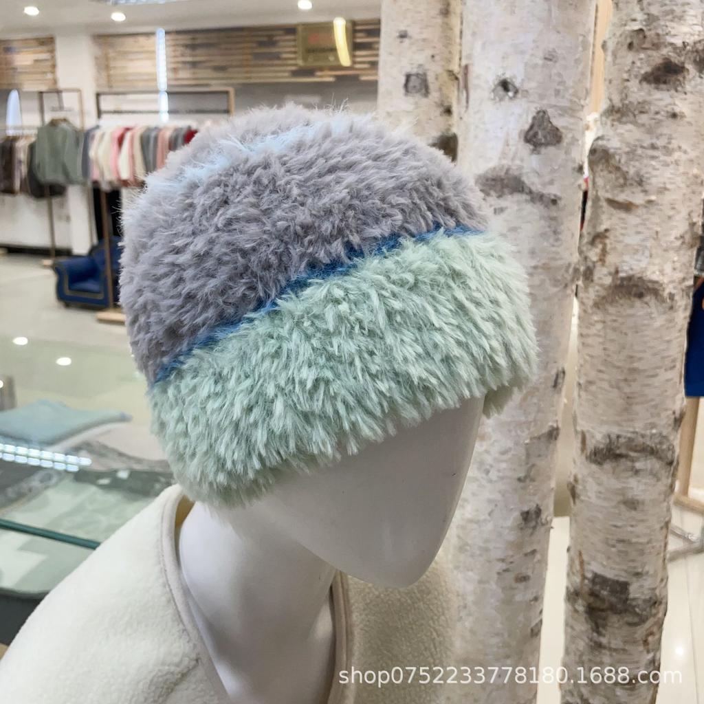 Thick Plush, Knitted Hat, Women's, Autumn and Winter Cold Resistant Woolen Hat, Warm Ear Protection, Small Face, Korean Version Big Head Circumference