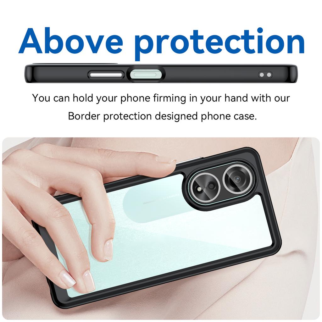 For Oppo A58 4G Case TPU+Acrylic Shockproof Anti-fall Protective Phone Cover