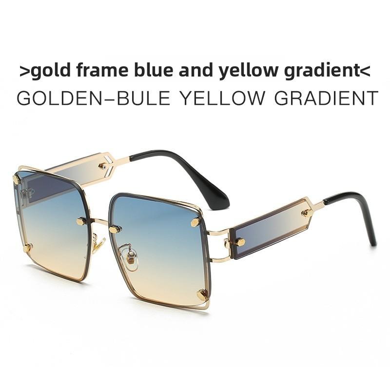 Punk Rock Metal Frame Sunglasses With Uv400 Protection For Fashion And Outdoor Activities