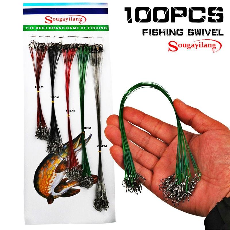 100Pcs Fishing Lures Accessories Kit including Hooks Saltwater Lure Swivel Snaps