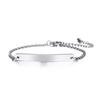 Vnox Free Engraving Thin ID Tag Bracelets for Women Stainless Steel Link Chain Wrist Pulsera 6.89 Inch To 8.66 Inch