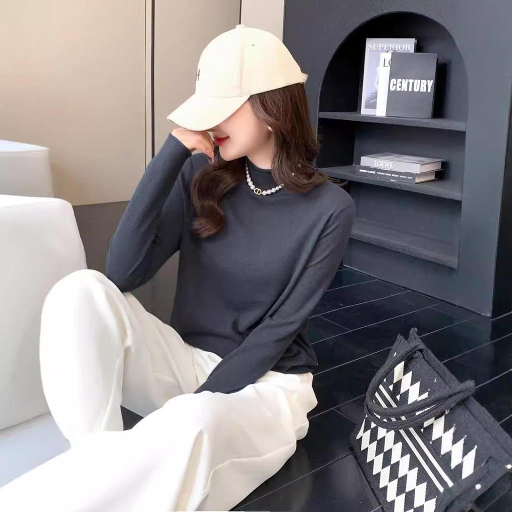 Women's 100% Superfine Merino Wool Ribbed Roll Neck Sweater - Long Sleeve Base Layer (8806)