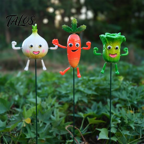 Cute Vegetable Figurines Cartoon Vegetables Resin Garden Stake, Funny Character Figurine Yard Decor, Lawn Decor Whimsical Outdoor Plant Pick Ornament