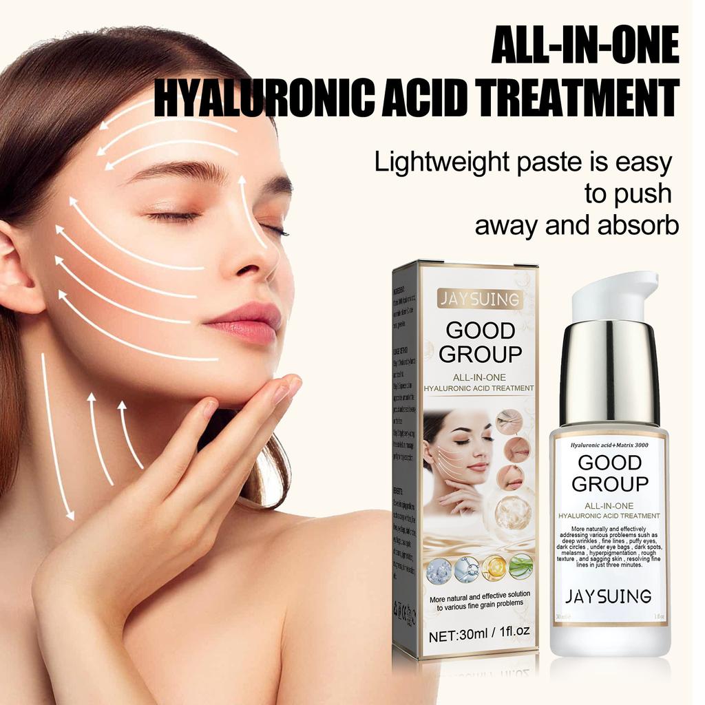 Hyaluronic Acid Anti-Aging Serum Lightens Dark Circles, Wrinkles, Firms and Brightens Skin