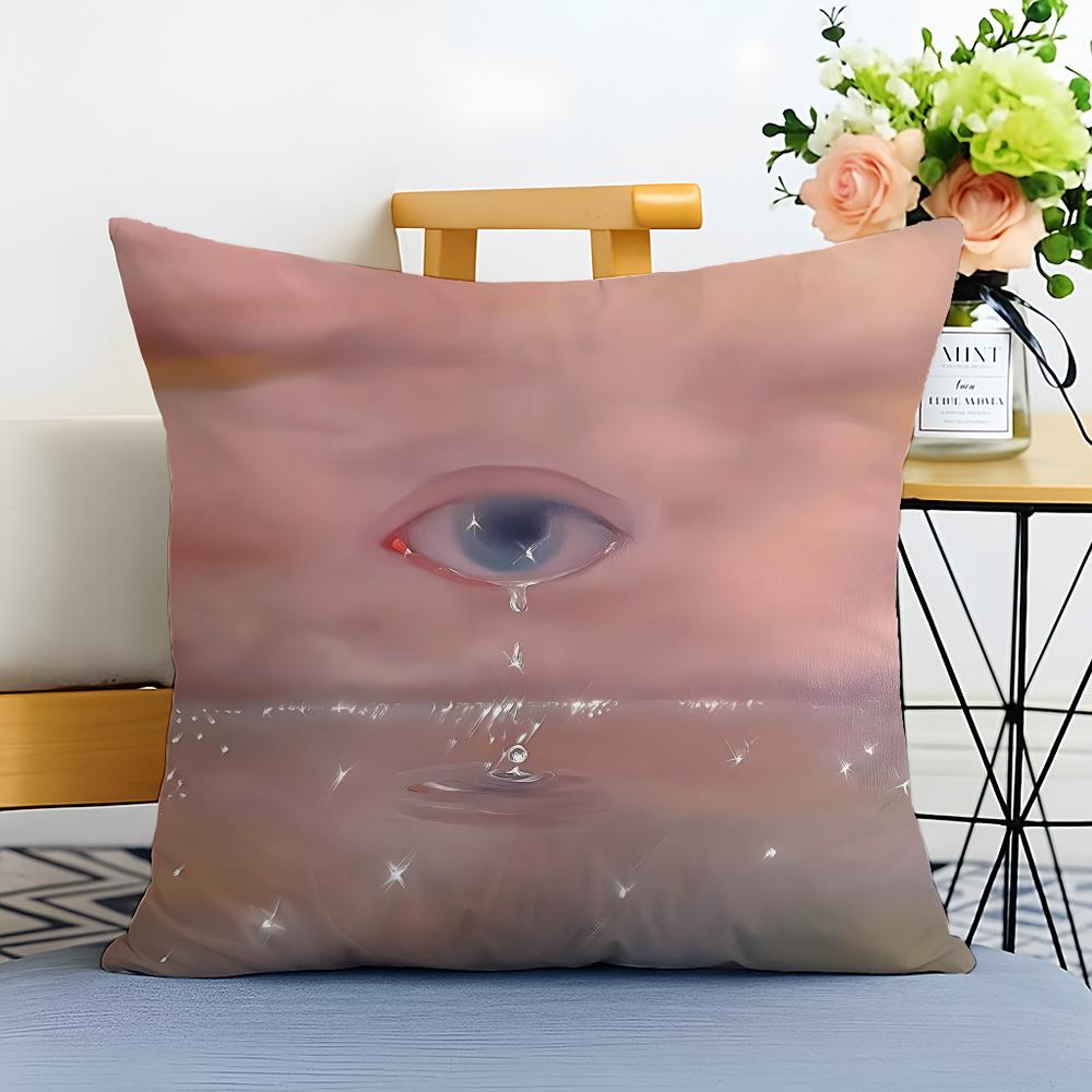 Works by Polish Artist Monika Marchewka Cushion Cover Washable Linen Comfort Soft  for Sofa Bed Cozy Home Room Decor