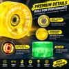 6540 LED Skateboard Wheel PU Magnetic Induction 6-Light with ABEC-9 Bearing, 1 Piece
