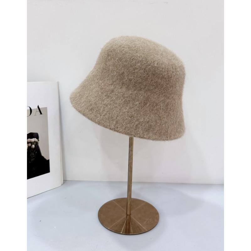 25 début d'automne nouveau chapeau bob en laine pour femme hiver tempérament simple et élégant couleur unie chapeau cloche chaud chapeau bob tendance