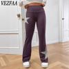 Women's Fashion Casual Pentagram Print High Waist Trousers Pants & Capris