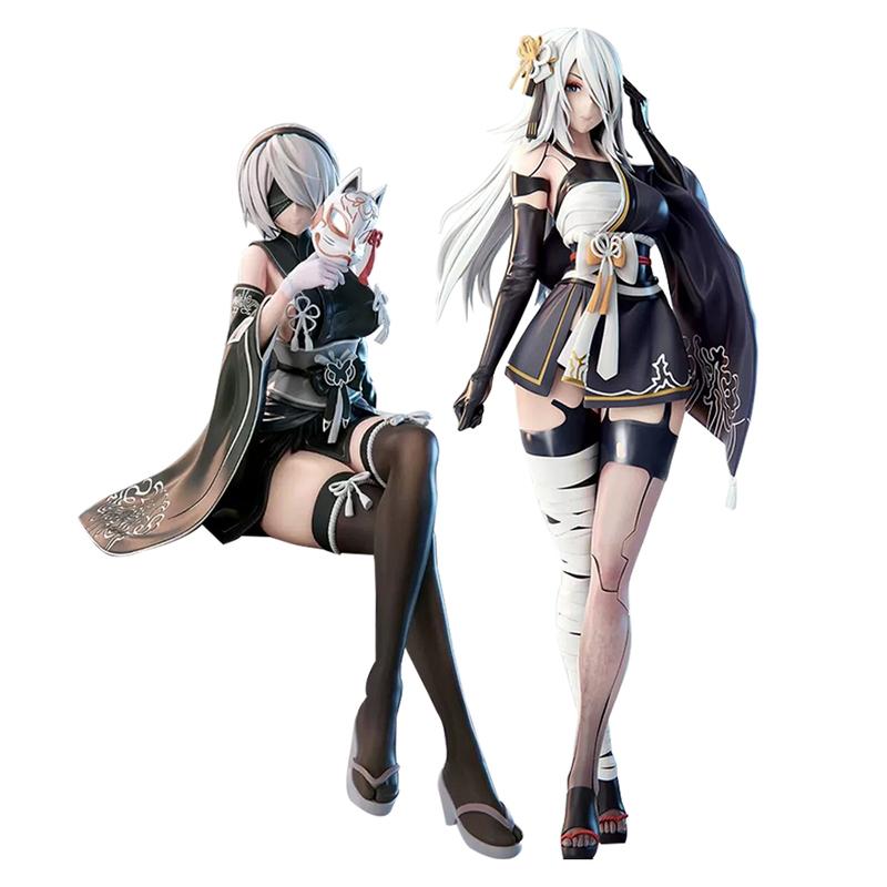 Game Figure 2B sitting action figures YoRHa Type A kimono 2A figurines Doll PVC Models Toys Adult Collection Statue Gifts 21.5cm