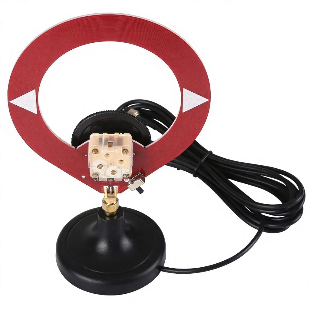 Donut-Shaped Wave Mini Loop Antenna AM/MW 500kHz-2000kHz with SMA Base 3m Cable IP65 Protection