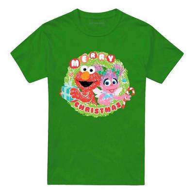 Sesame Street Unisex Adult Elmo & Abby Christmas T-Shirt