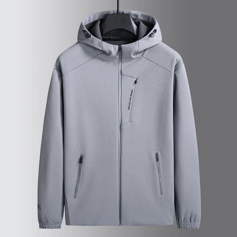 Dibenze Men's Plus Size Casual Hooded Jacket